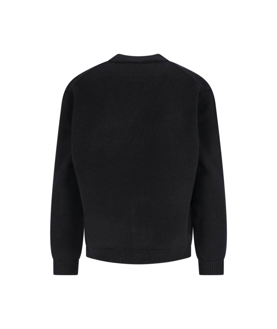 MAISON KITSUNE Черный шерстяной кардиган, фото 2