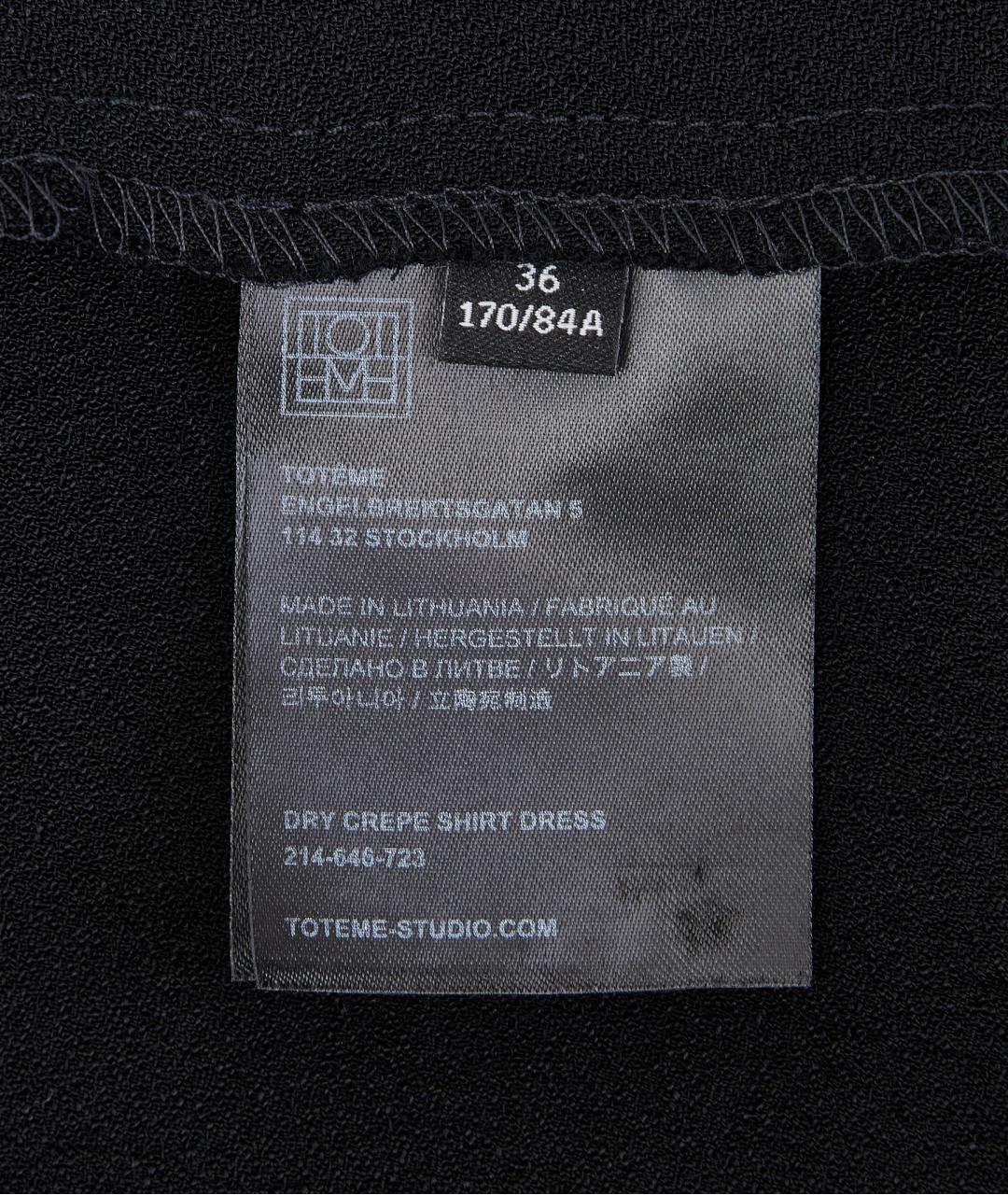 TOTEME Черное вискозное повседневное платье, фото 5