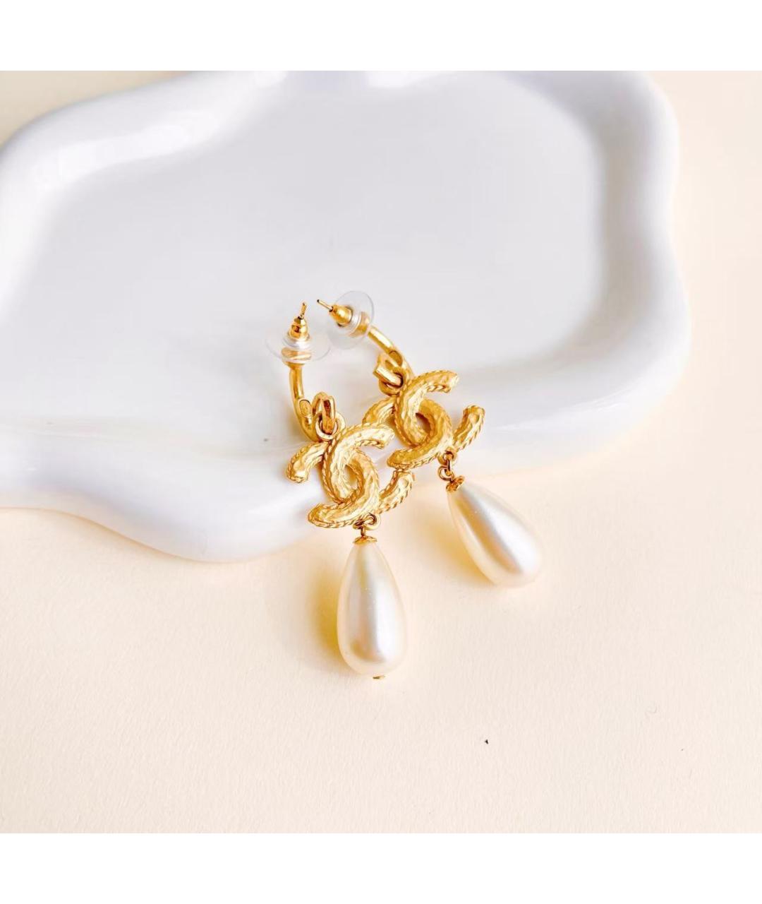 CHANEL Золотые серьги, фото 6