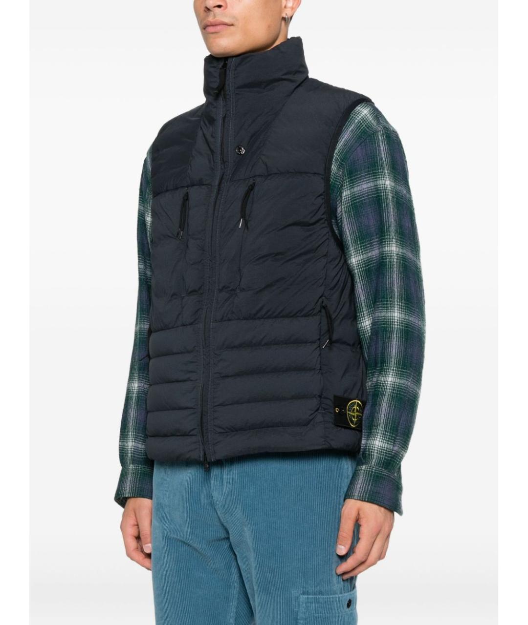 STONE ISLAND Синий полиамидовый жилет, фото 4