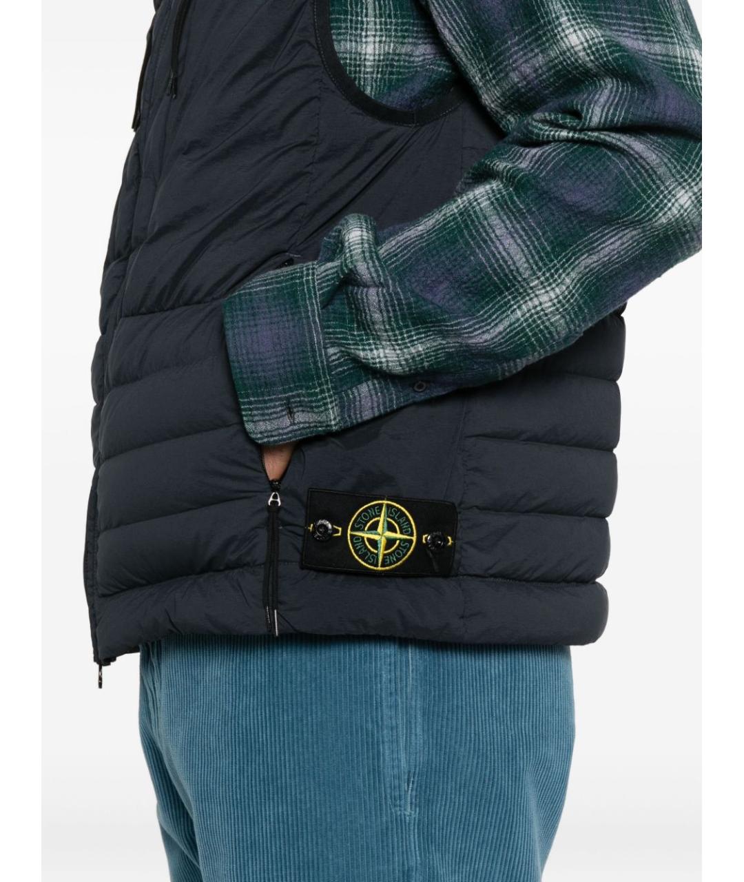 STONE ISLAND Синий полиамидовый жилет, фото 5