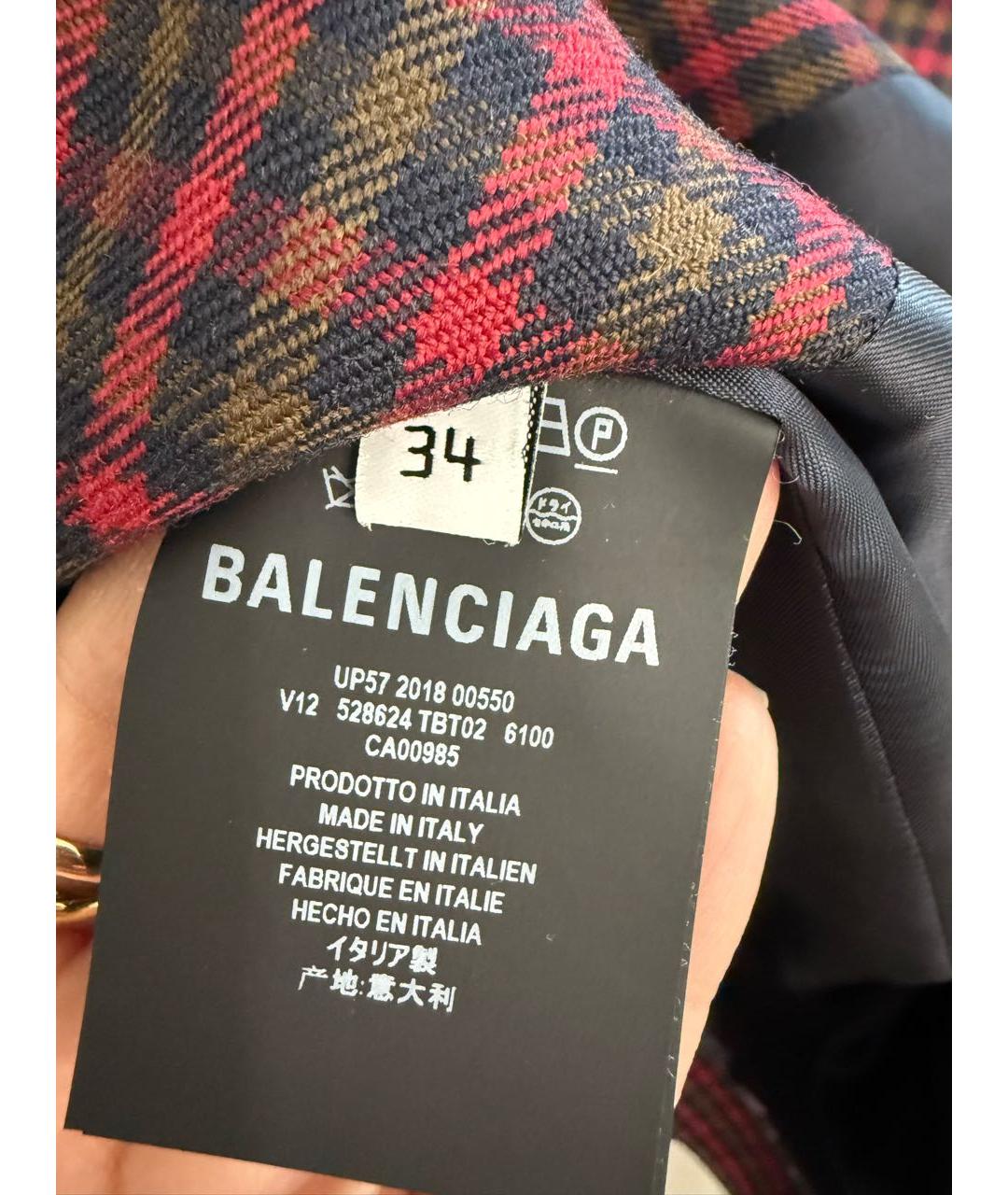 BALENCIAGA Бордовый шерстяной жакет/пиджак, фото 3