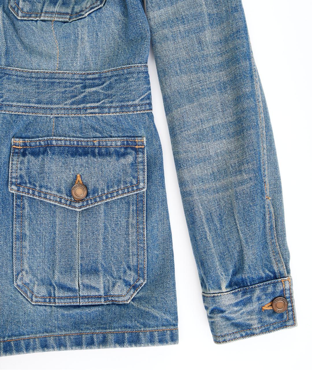 SAINT LAURENT Синий хлопковый жакет/пиджак, фото 5