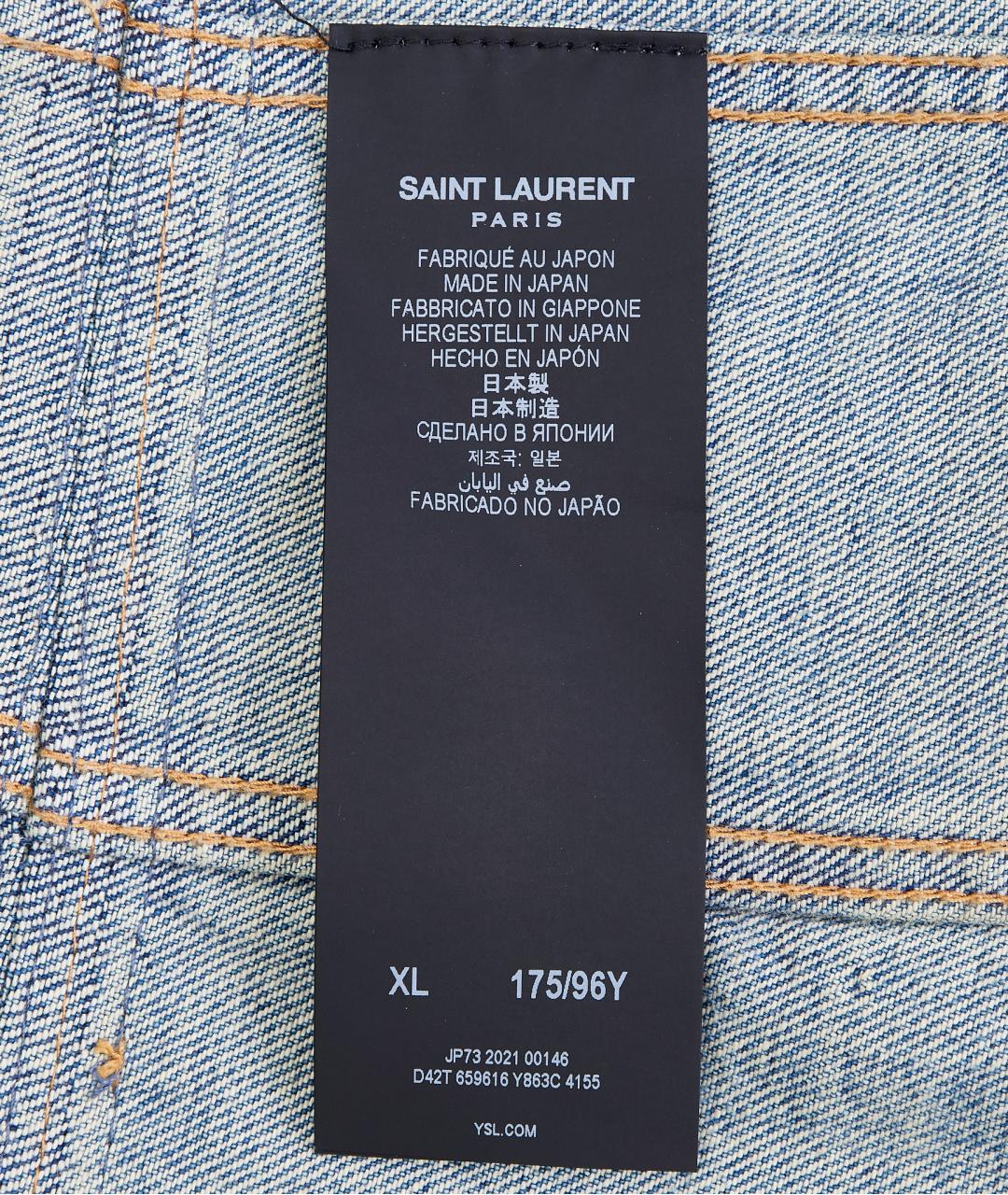 SAINT LAURENT Синий хлопковый жакет/пиджак, фото 6