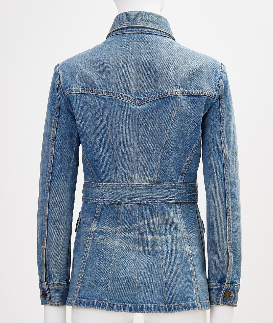 SAINT LAURENT Синий хлопковый жакет/пиджак, фото 2