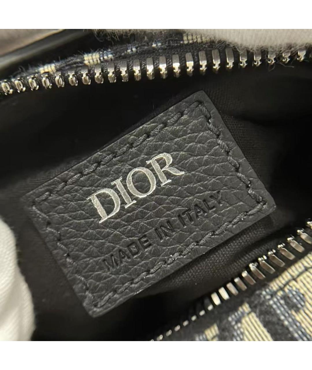 CHRISTIAN DIOR Черная тканевая сумка через плечо, фото 7
