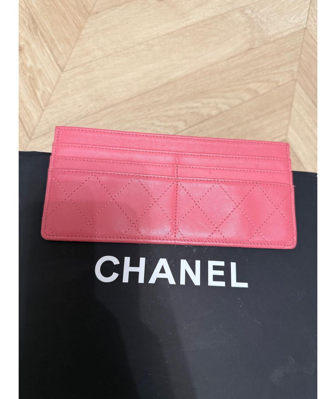 CHANEL Розовый кожаный кардхолдер, фото 7