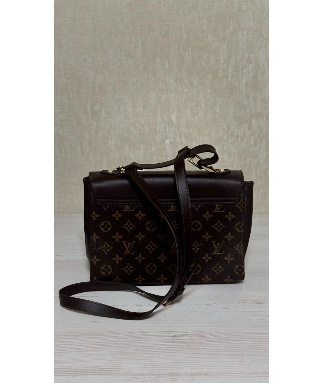 LOUIS VUITTON Коричневая кожаная сумка через плечо, фото 3