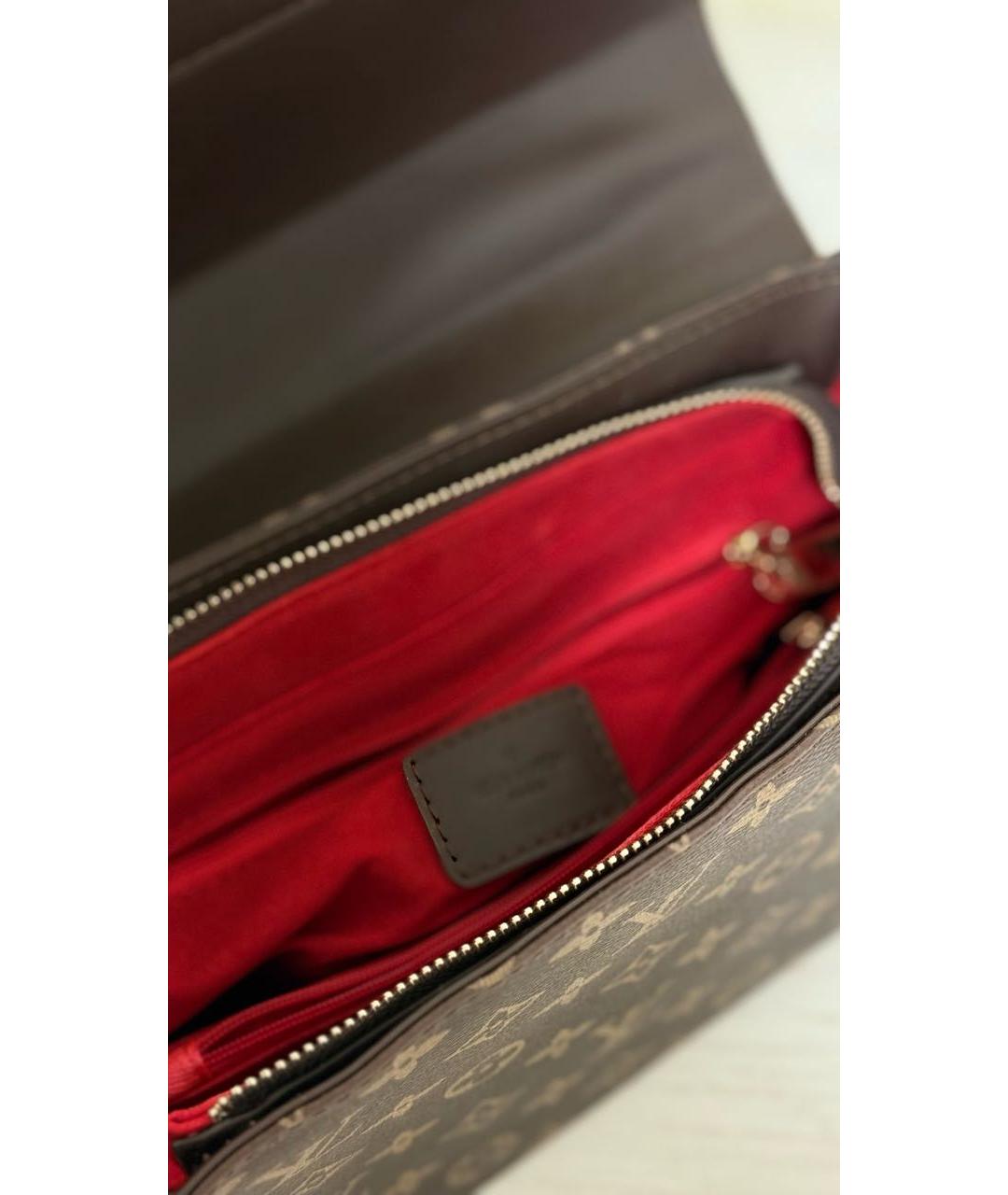 LOUIS VUITTON Коричневая кожаная сумка через плечо, фото 5