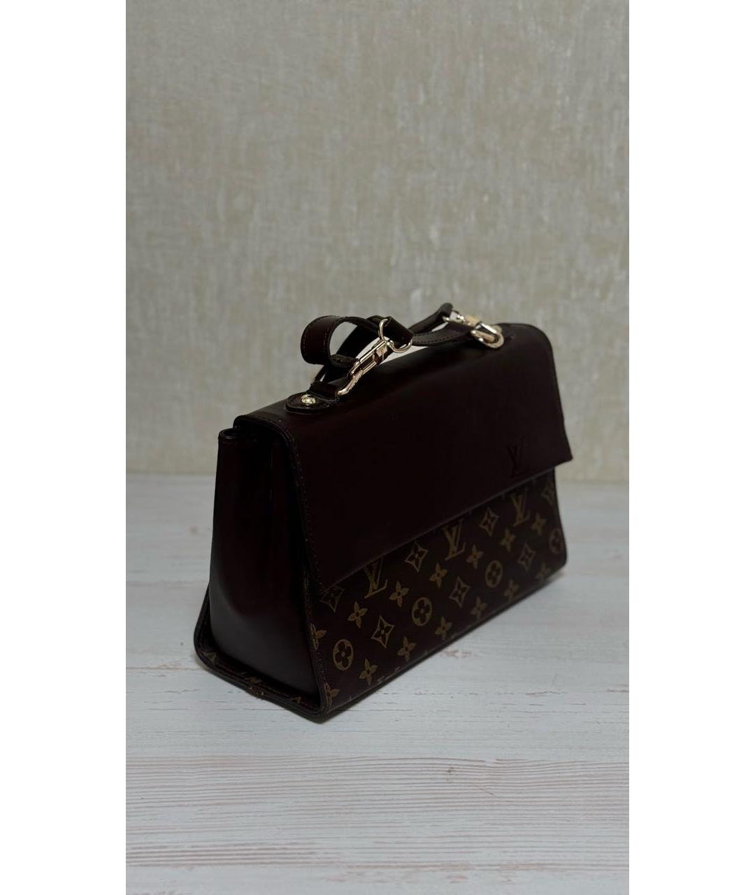 LOUIS VUITTON Коричневая кожаная сумка через плечо, фото 2