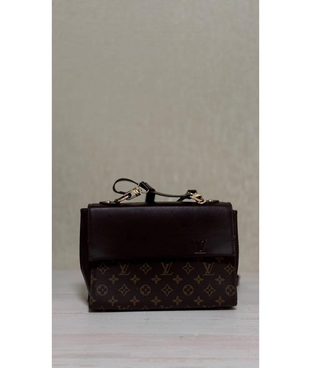 LOUIS VUITTON Коричневая кожаная сумка через плечо, фото 6