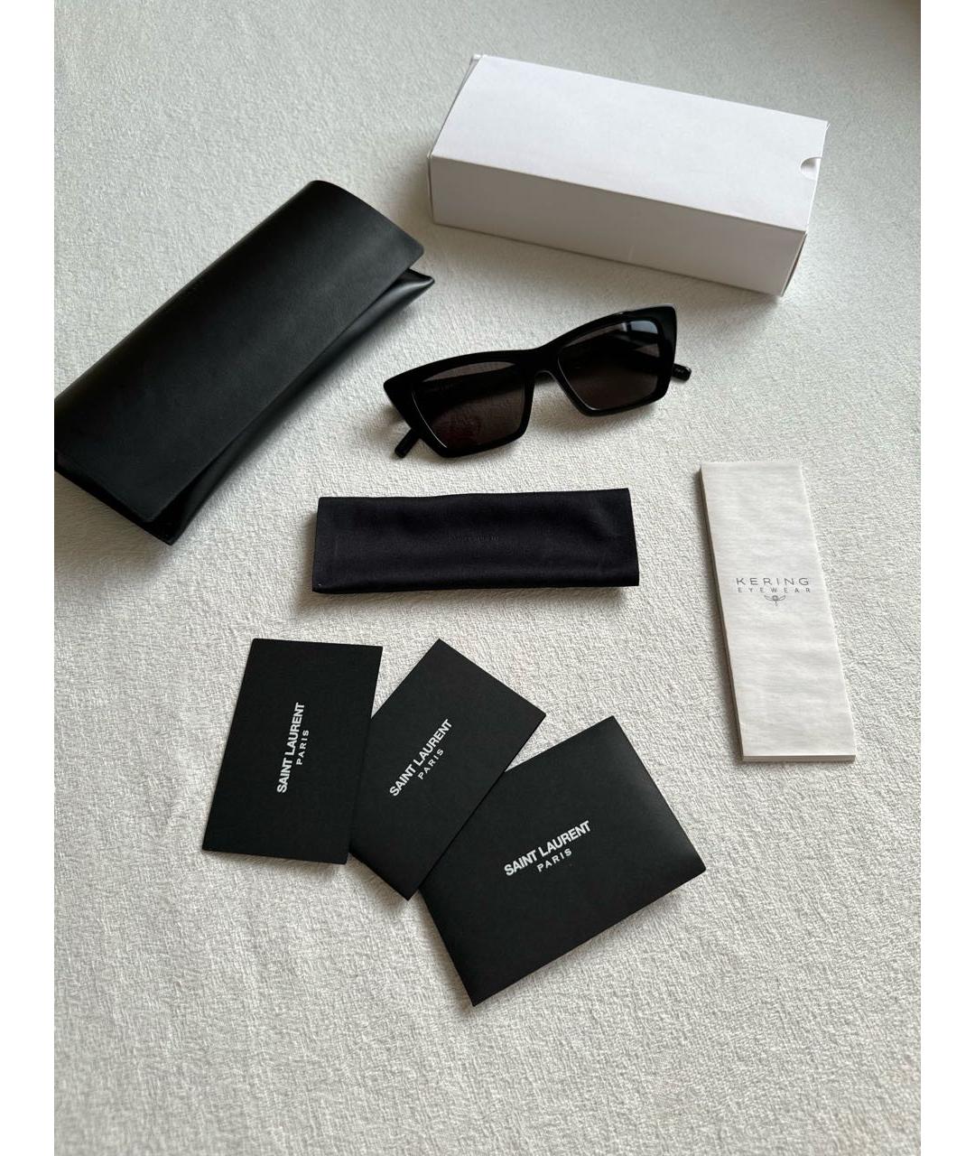 SAINT LAURENT Черные пластиковые солнцезащитные очки, фото 3