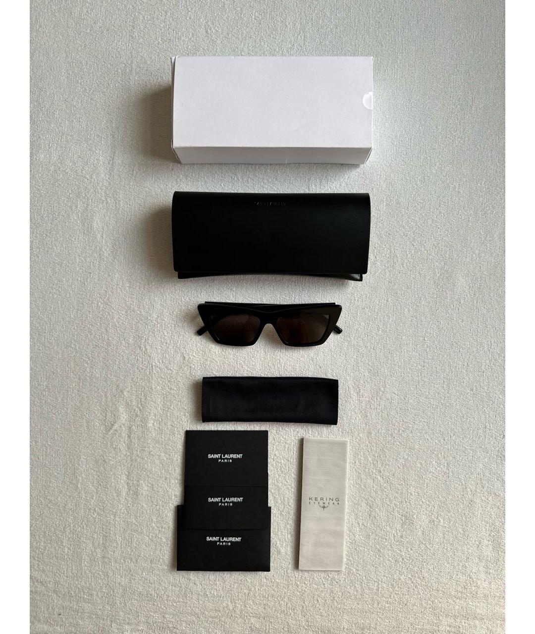 SAINT LAURENT Черные пластиковые солнцезащитные очки, фото 4