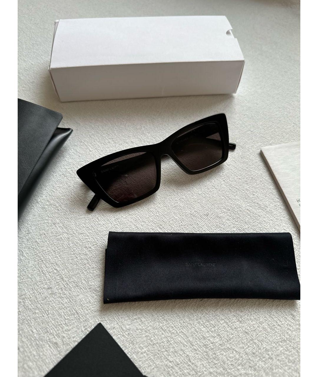 SAINT LAURENT Черные пластиковые солнцезащитные очки, фото 2