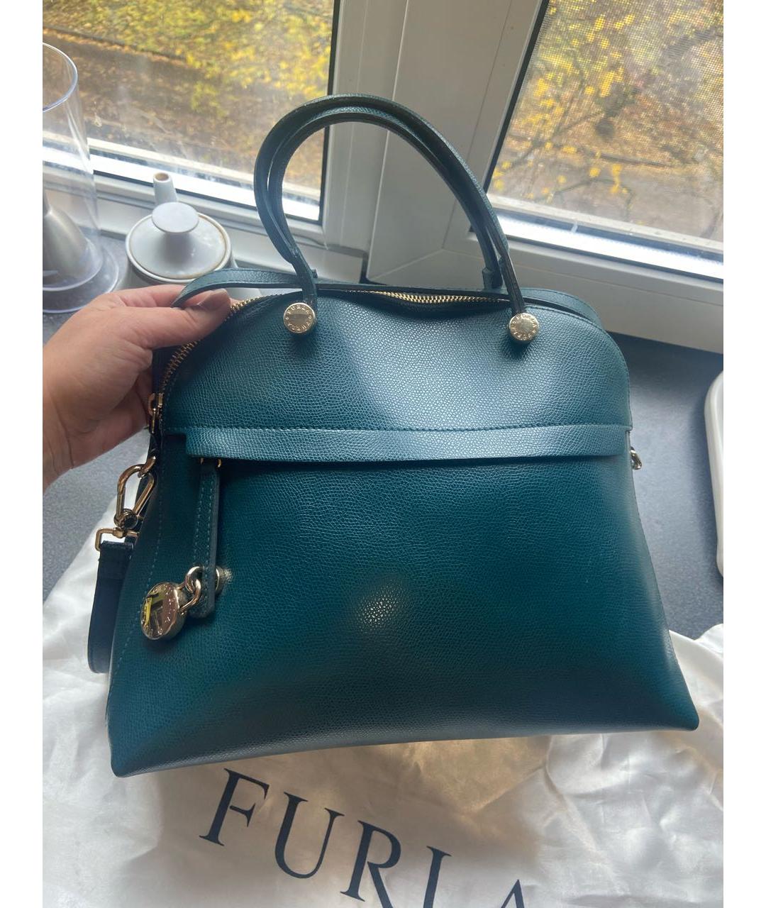 FURLA Зеленая кожаная сумка тоут, фото 3