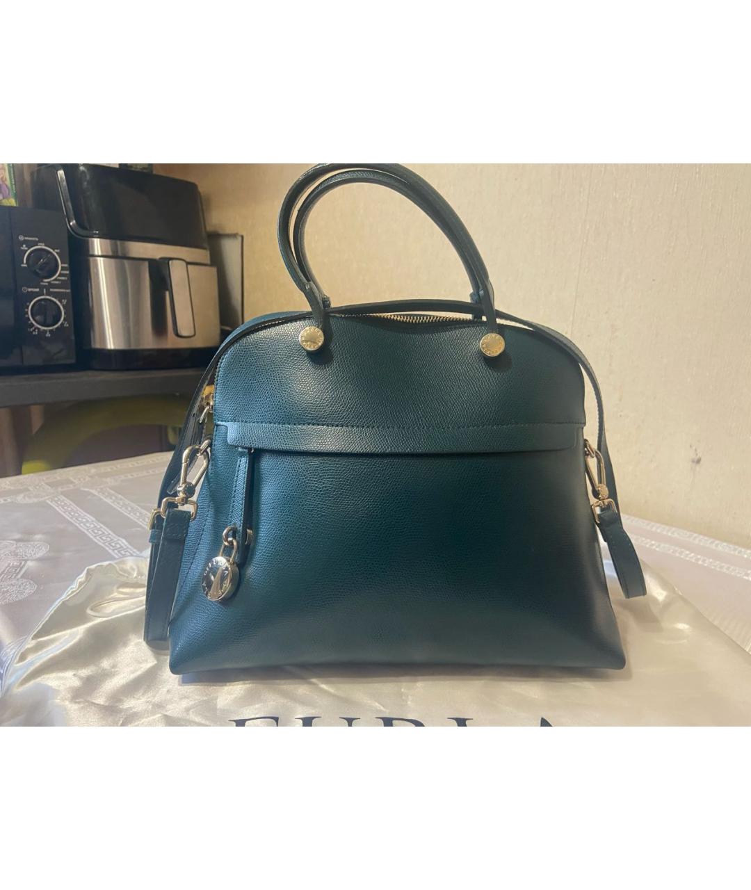 FURLA Зеленая кожаная сумка тоут, фото 9