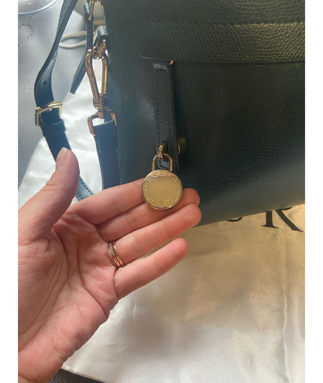 FURLA Зеленая кожаная сумка тоут, фото 7