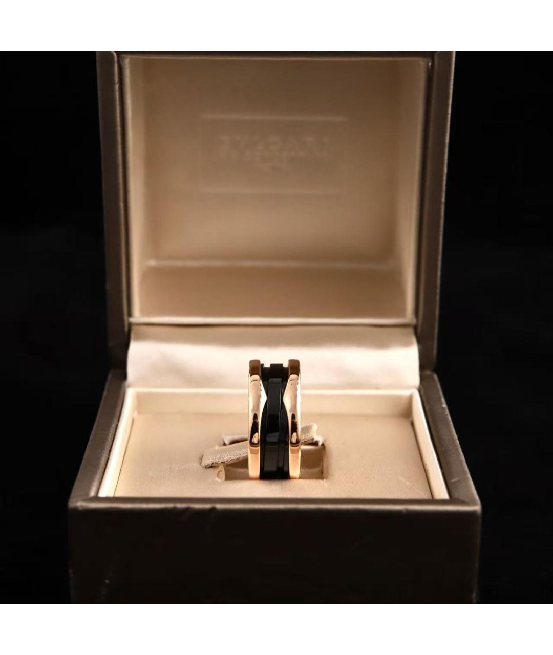 BVLGARI Черное кольцо из розового золота, фото 3