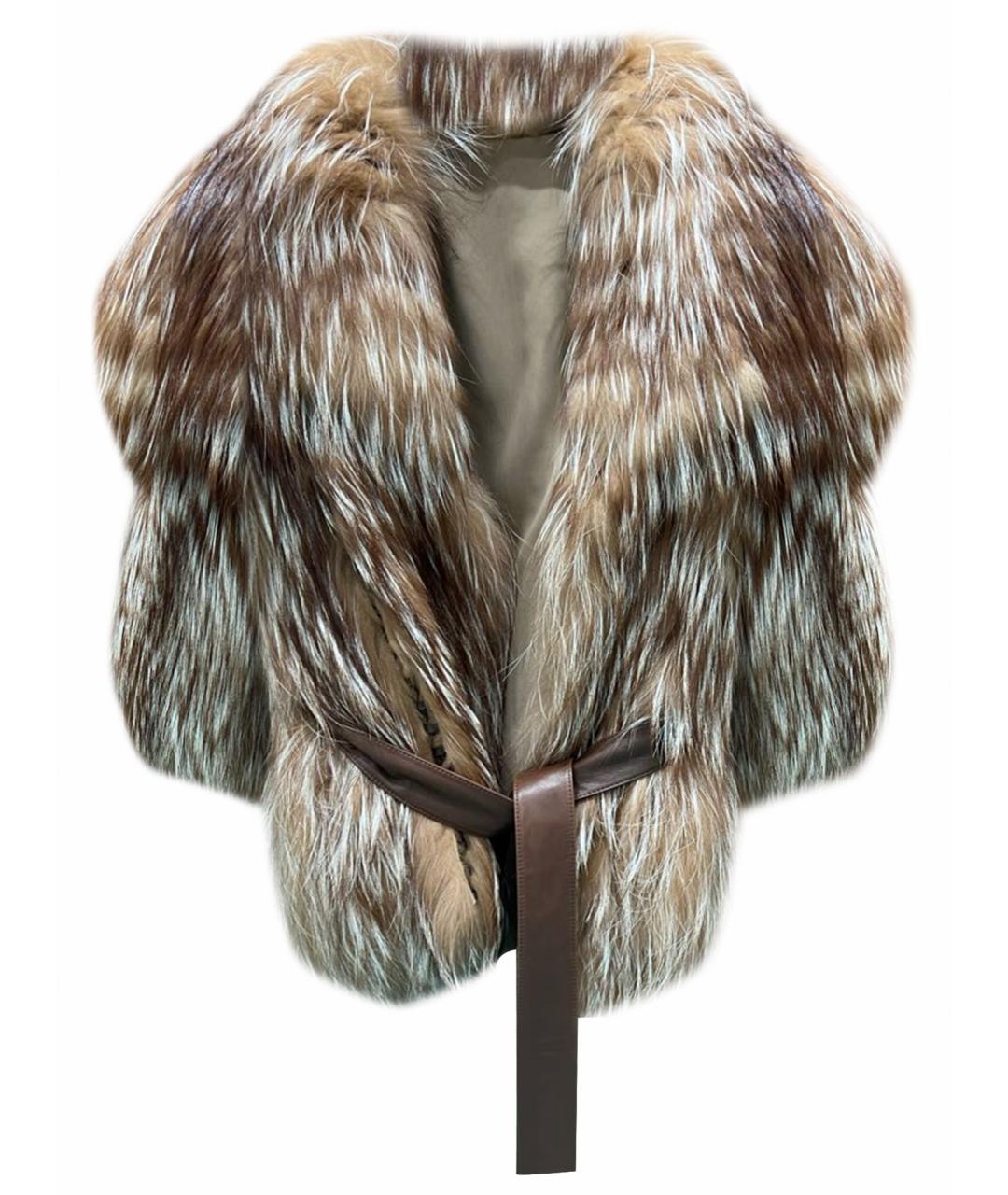 FENDI Бежевая меховая шуба, фото 1