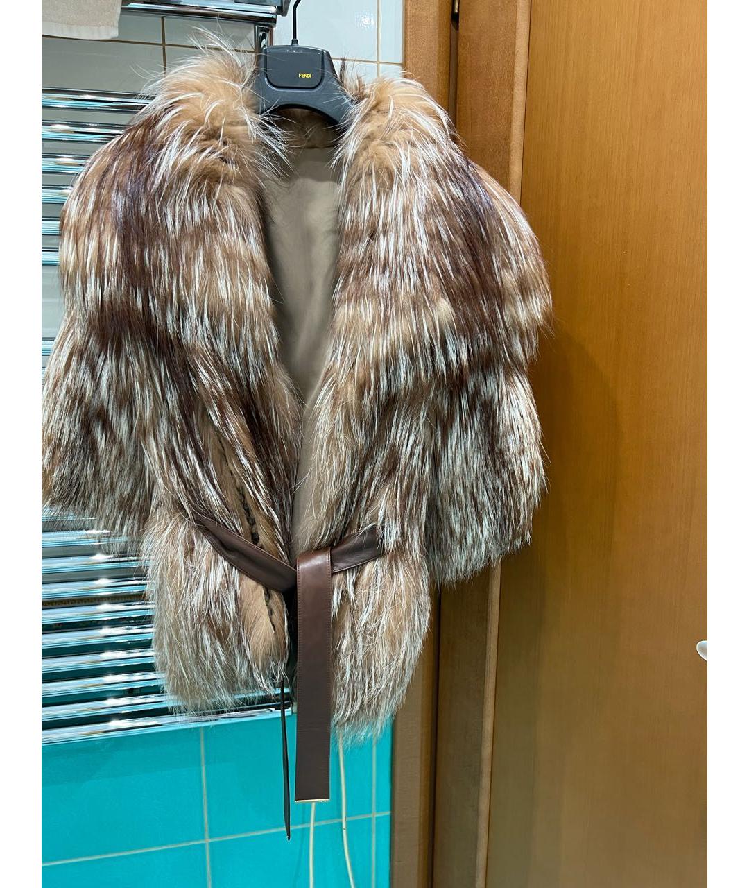 FENDI Бежевая меховая шуба, фото 9