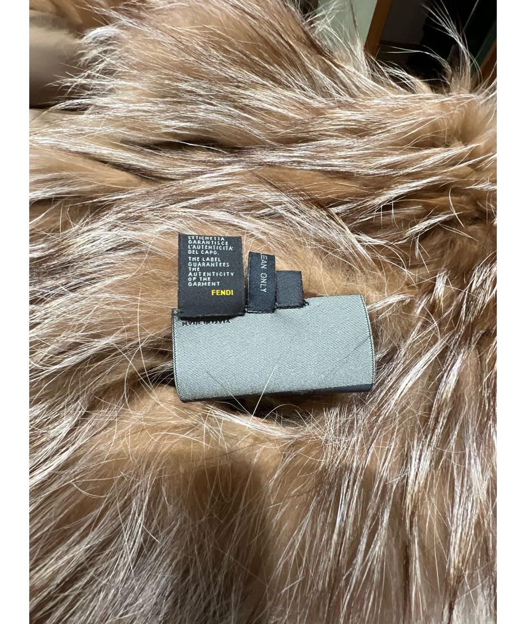 FENDI Бежевая меховая шуба, фото 6