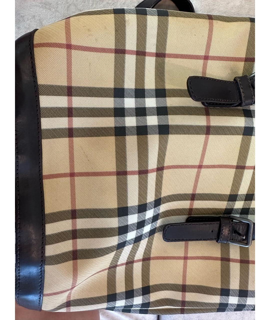 BURBERRY Коричневая кожаная сумка тоут, фото 6