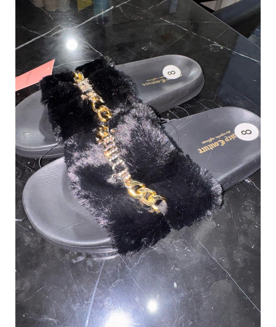 JUICY COUTURE Черные шлепанцы, фото 5