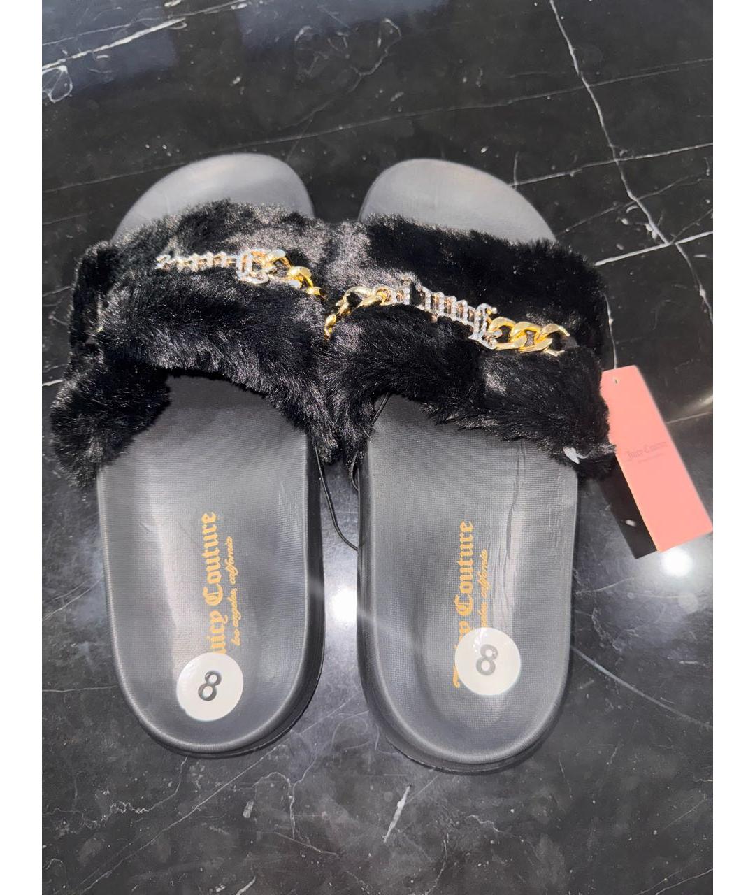 JUICY COUTURE Черные шлепанцы, фото 3