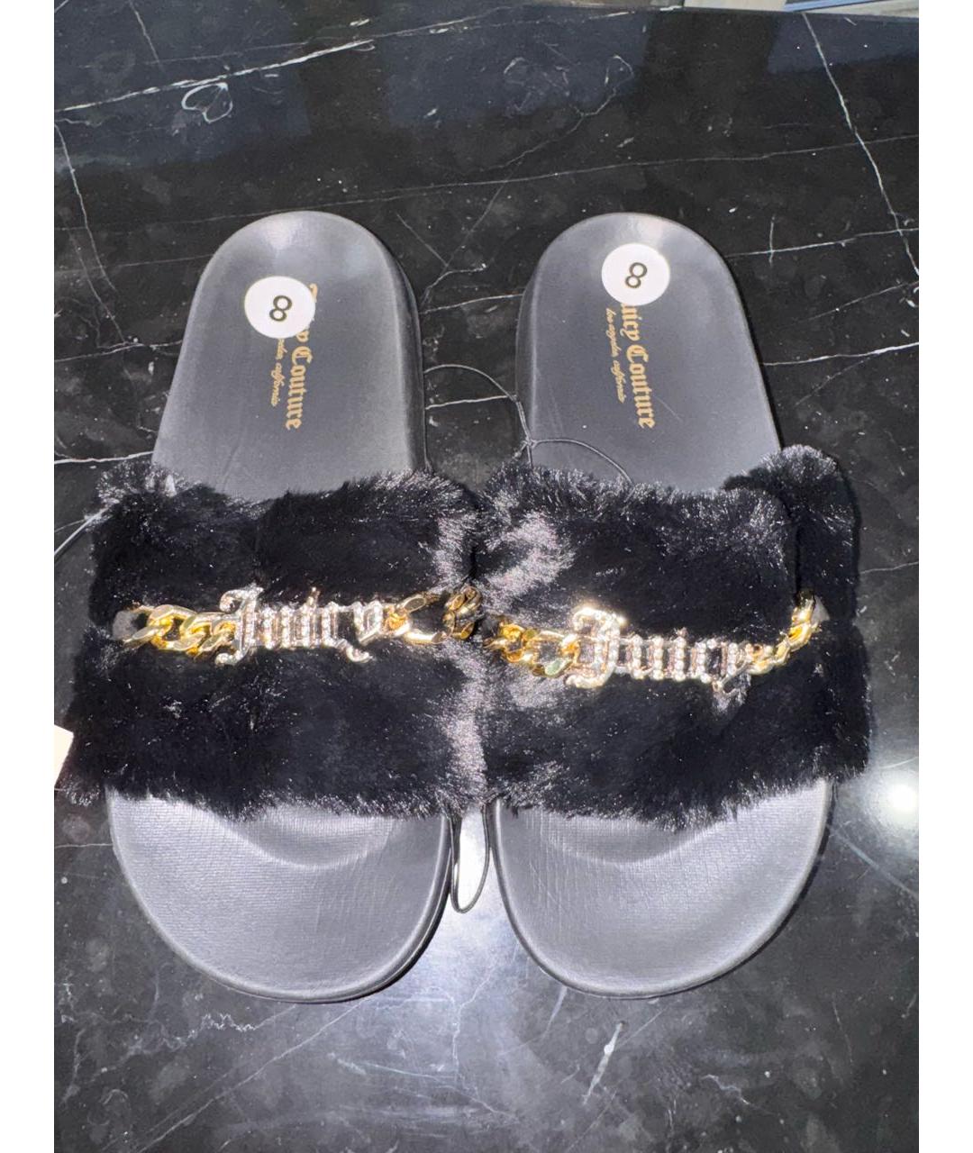JUICY COUTURE Черные шлепанцы, фото 2