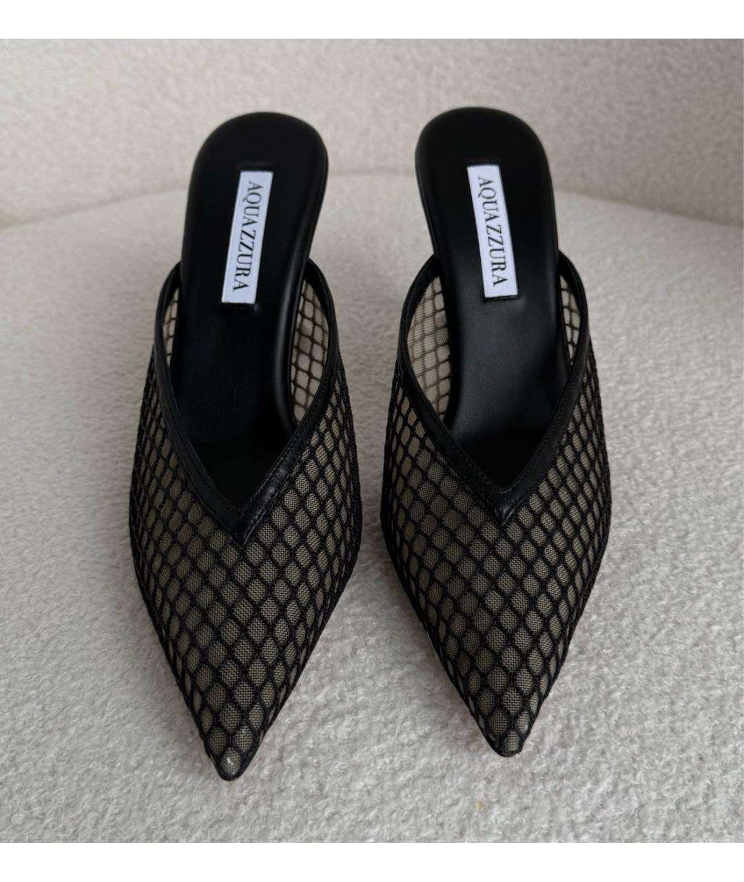 AQUAZZURA Черные текстильные туфли, фото 2