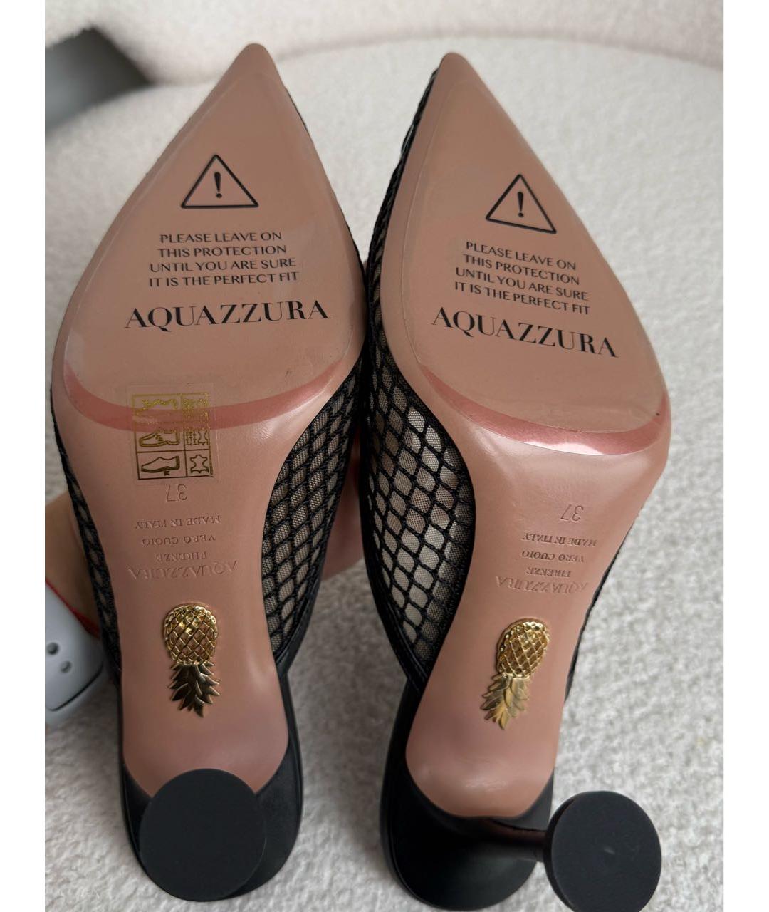 AQUAZZURA Черные текстильные туфли, фото 6