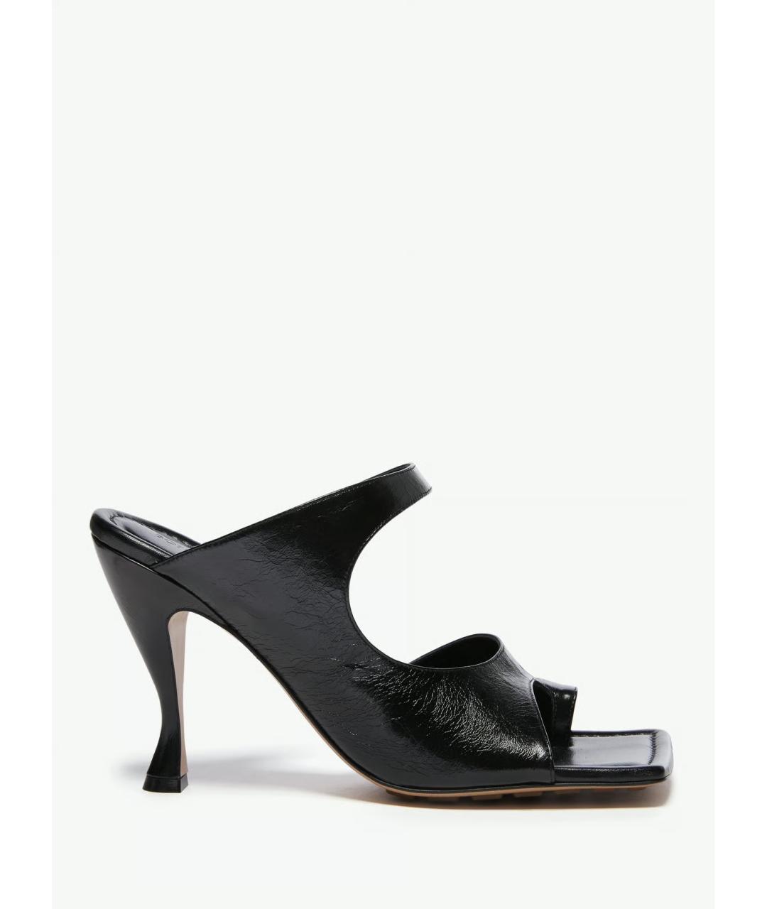 BOTTEGA VENETA Черные кожаные мюли, фото 4