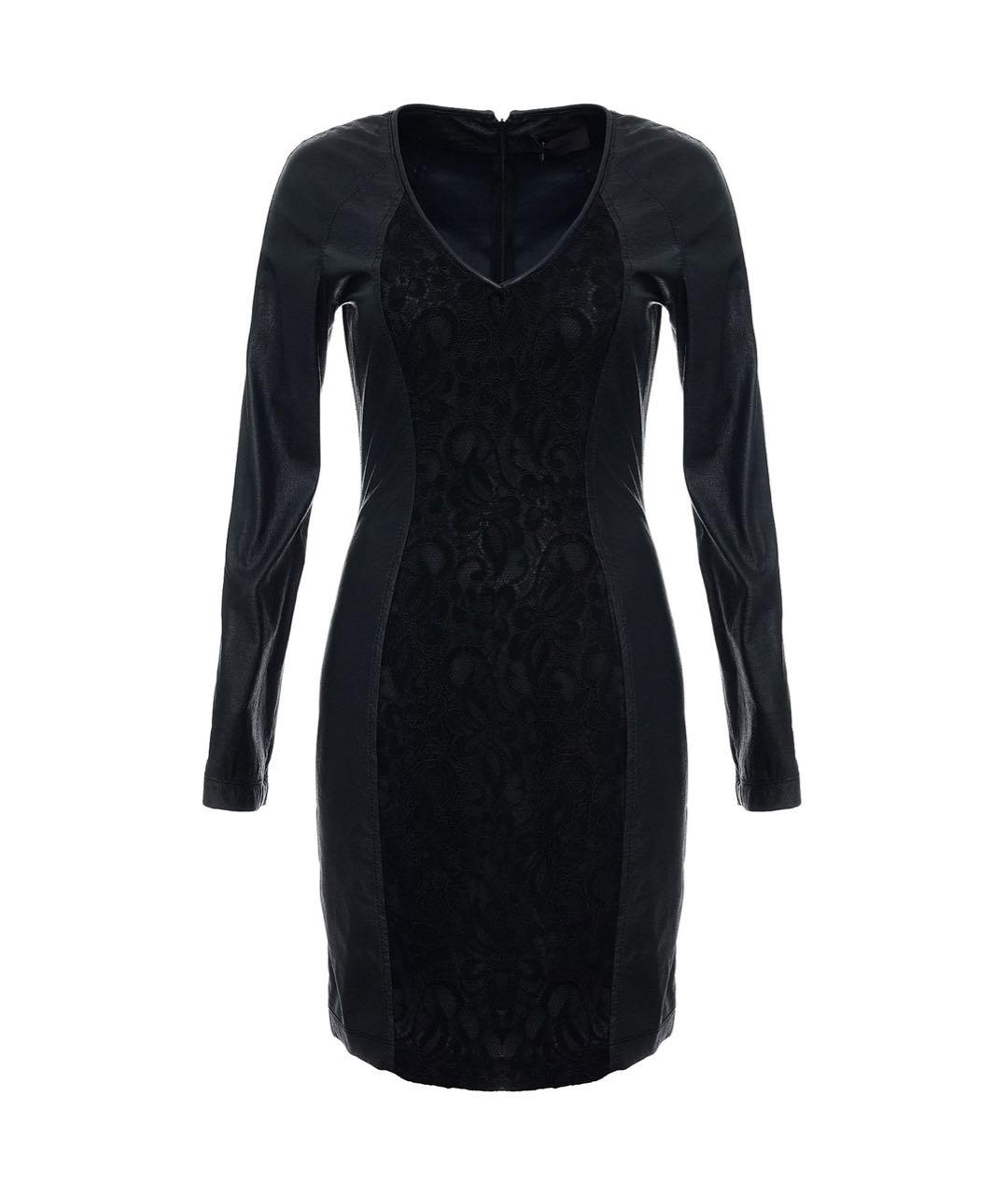 JO NO FUI Черное вискозное платье, фото 1