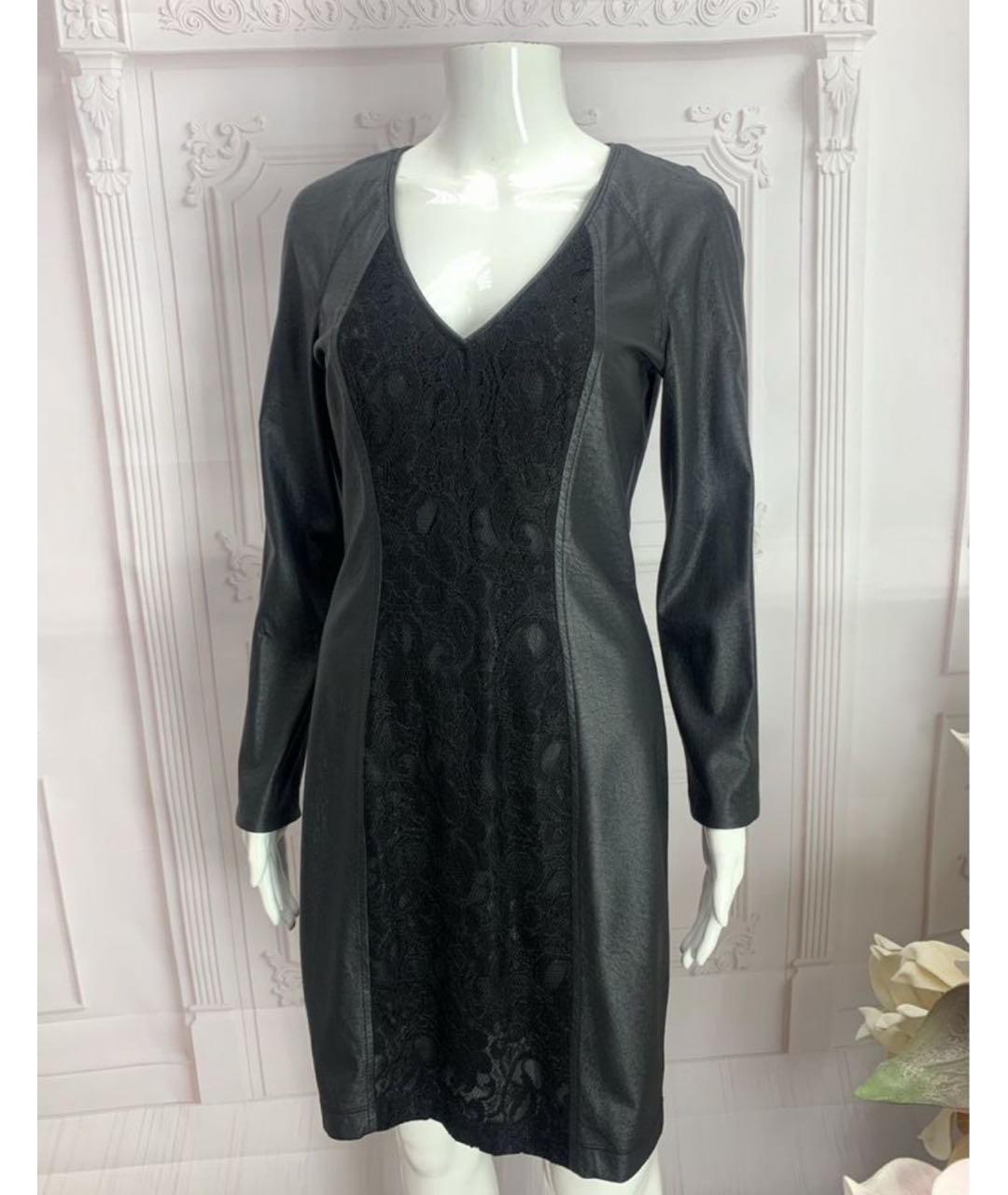 JO NO FUI Черное вискозное платье, фото 5