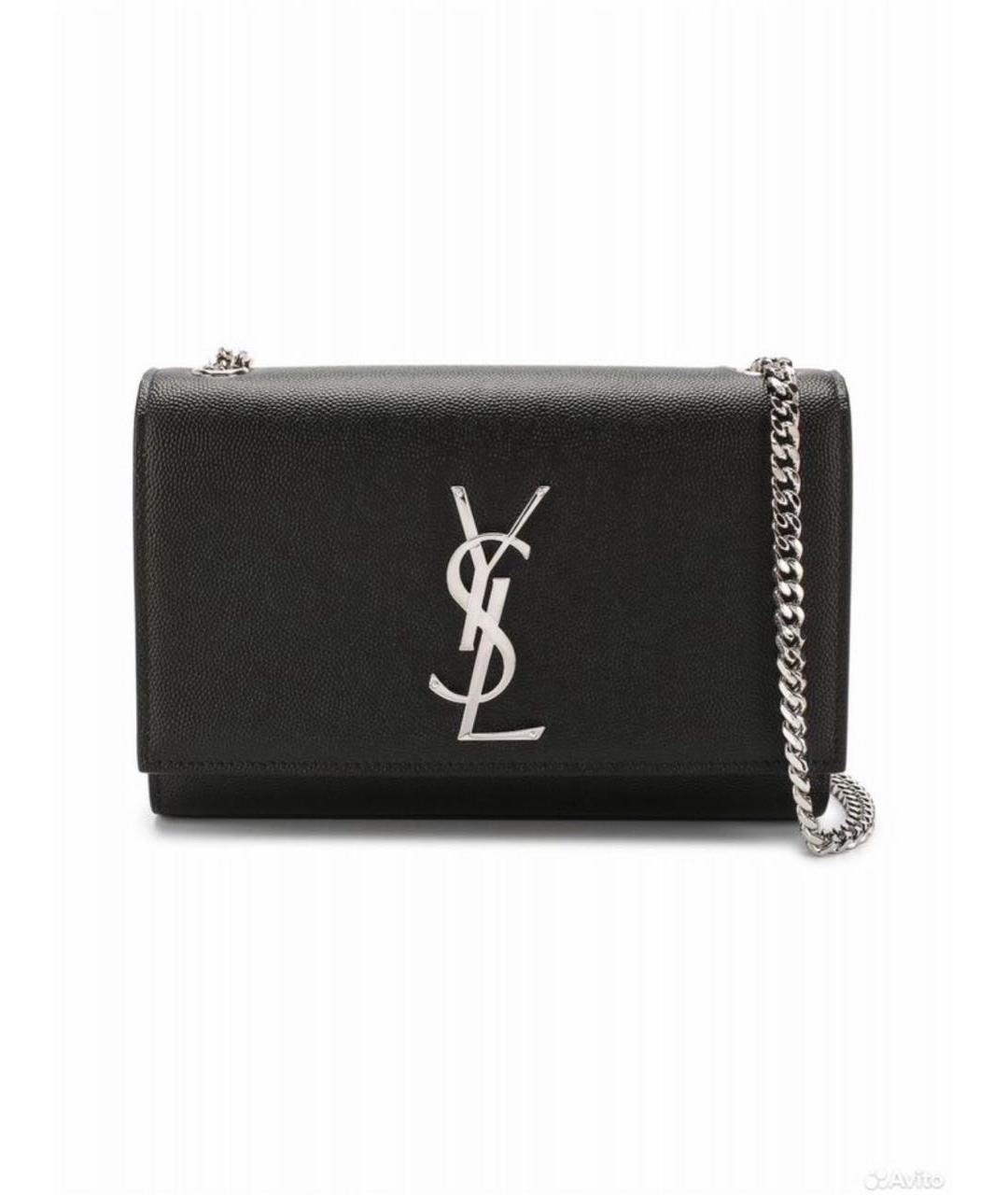 YVES SAINT LAURENT BEAUTY Черная кожаная сумка через плечо, фото 9
