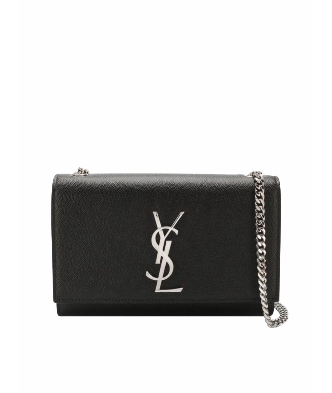 YVES SAINT LAURENT BEAUTY Черная кожаная сумка через плечо, фото 1