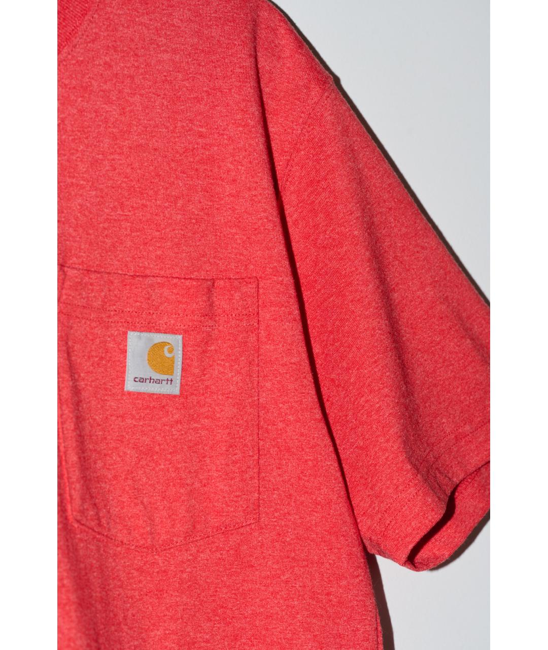 CARHARTT Коралловая хлопко-полиэстеровая футболка, фото 5