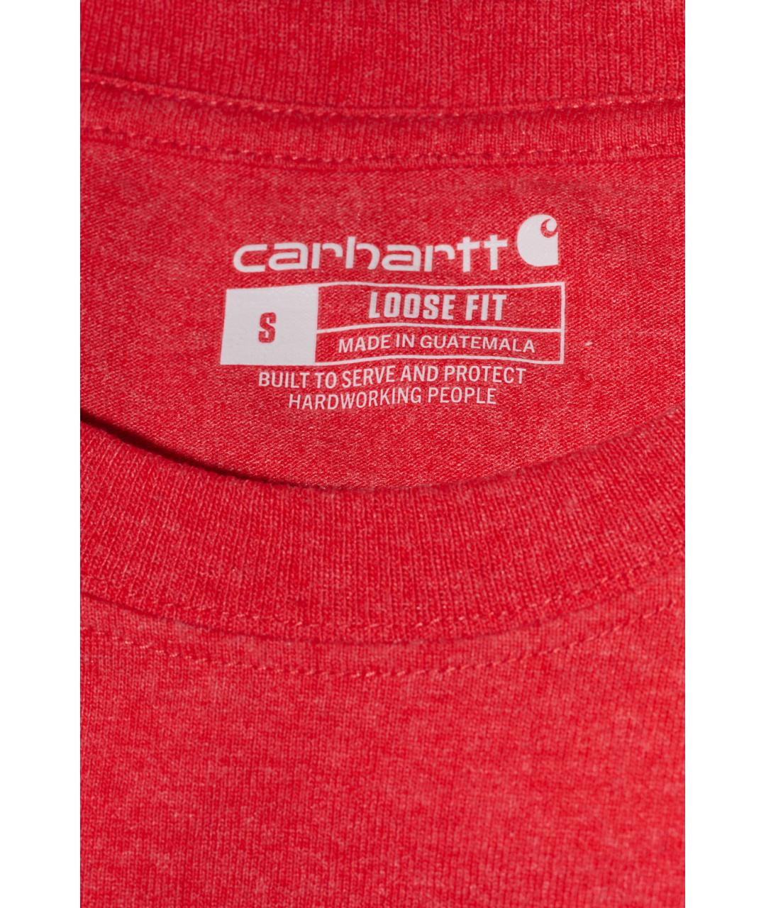 CARHARTT Коралловая хлопко-полиэстеровая футболка, фото 3