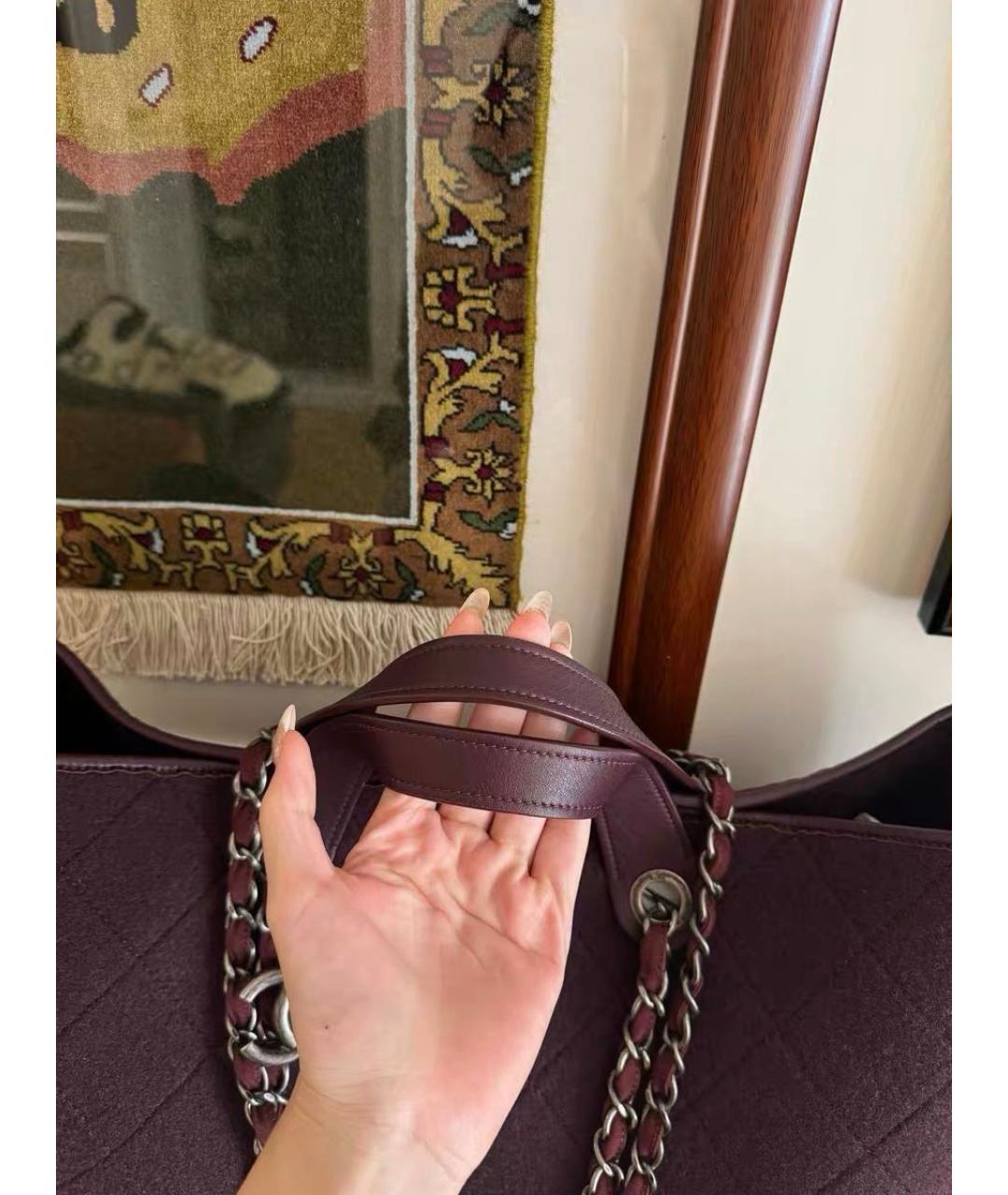 CHANEL Бордовая сумка тоут, фото 6