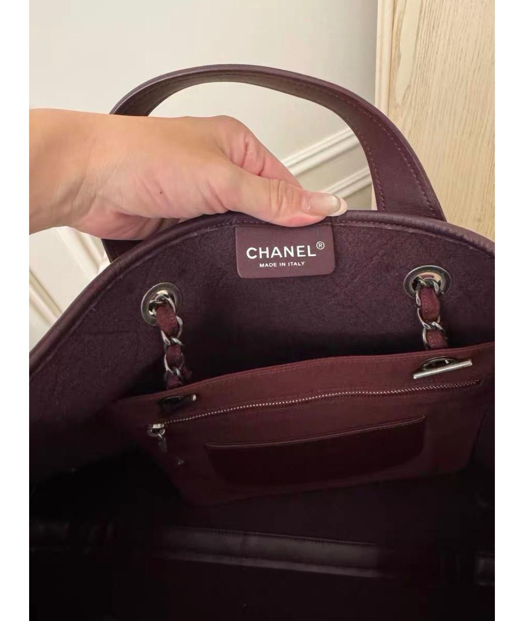 CHANEL Бордовая сумка тоут, фото 5