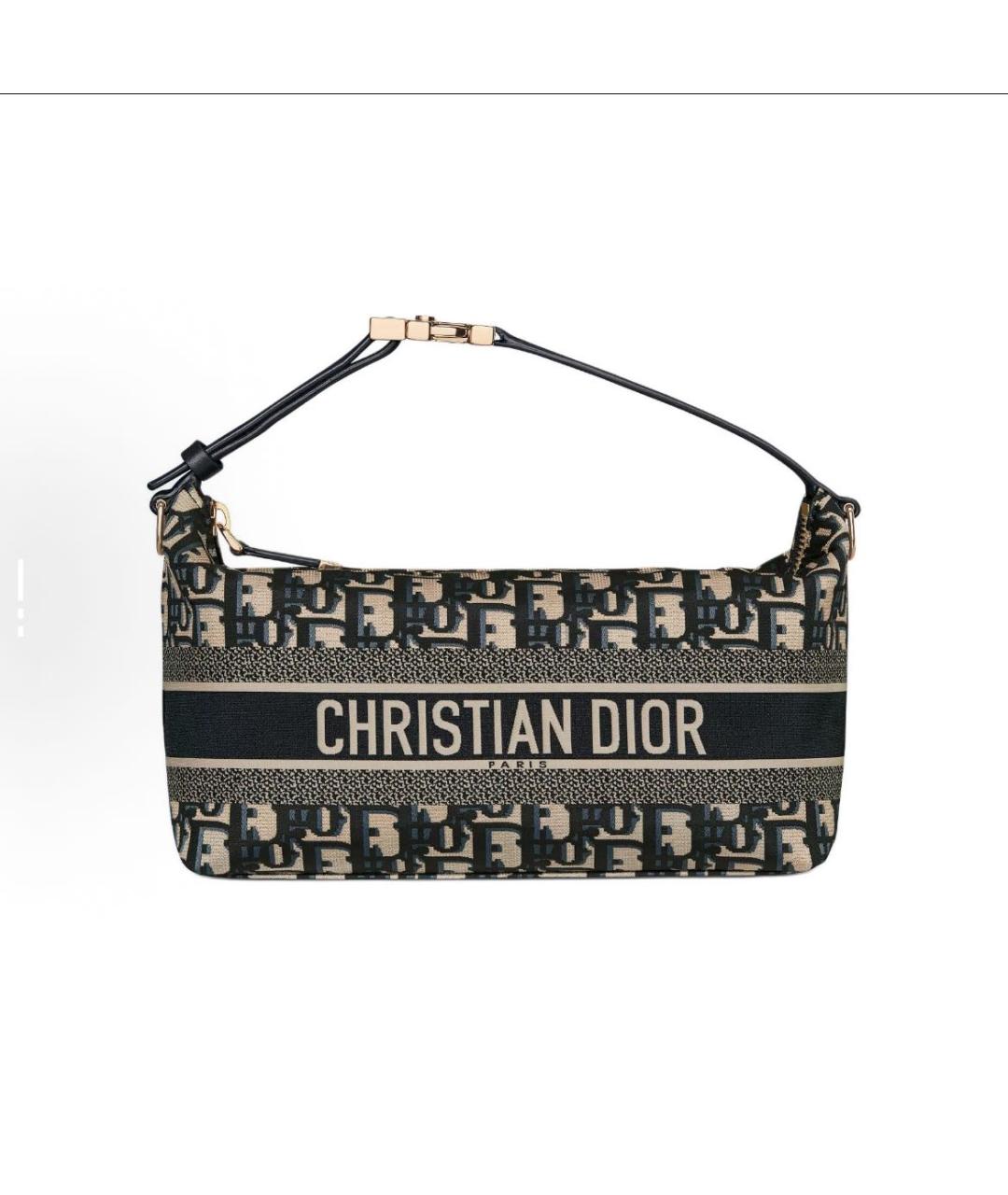 CHRISTIAN DIOR Хаки тканевая сумка через плечо, фото 8