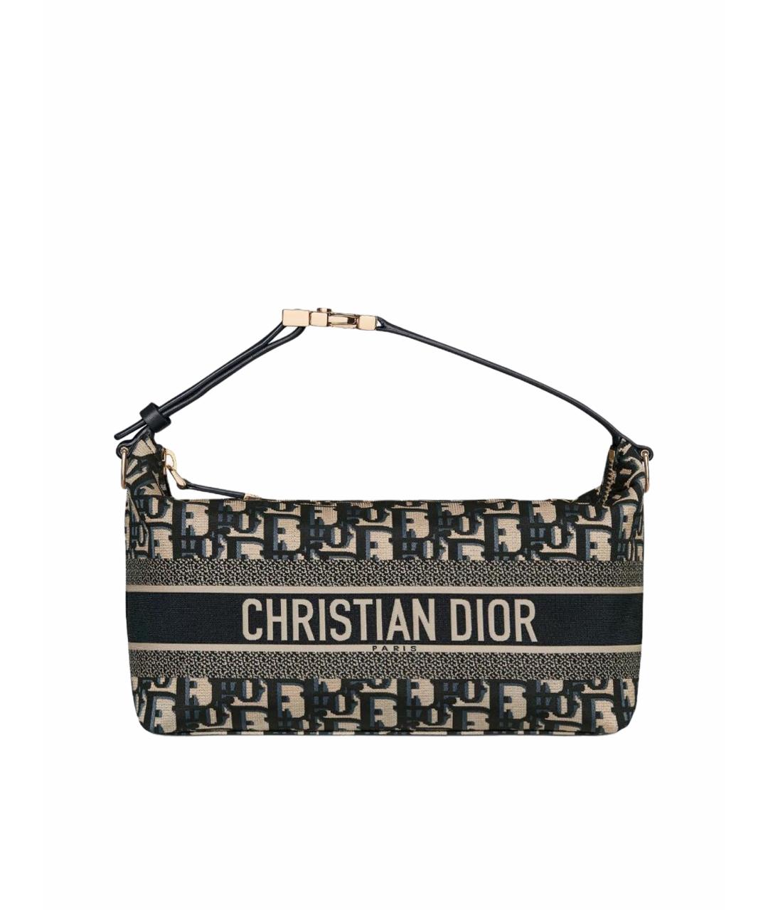 CHRISTIAN DIOR Хаки тканевая сумка через плечо, фото 1