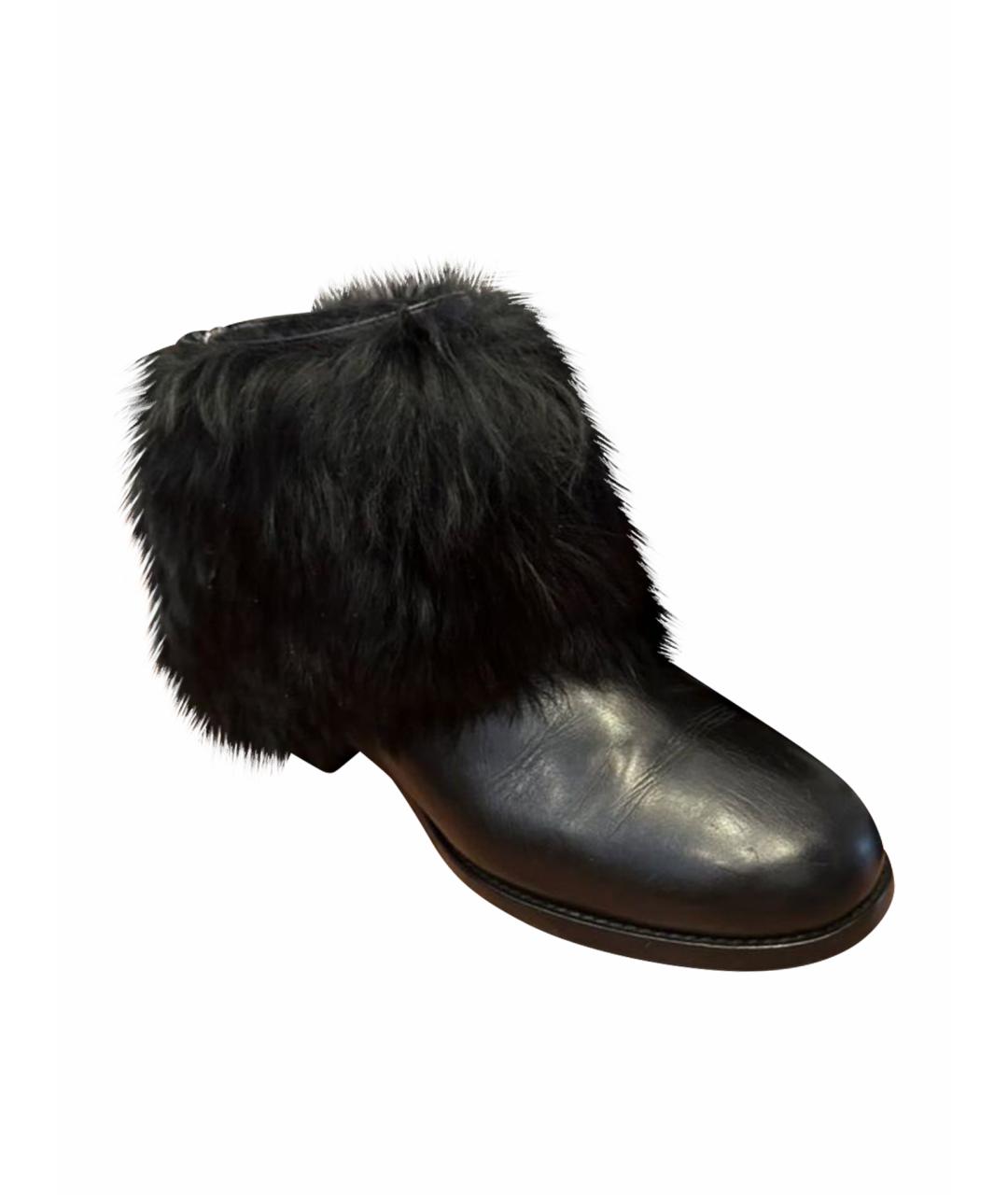 CHANEL Черные кожаные полусапоги, фото 1