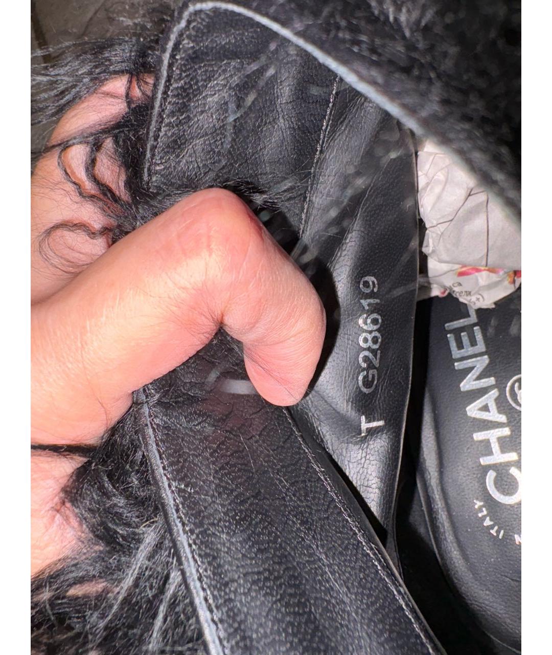 CHANEL Черные кожаные полусапоги, фото 6