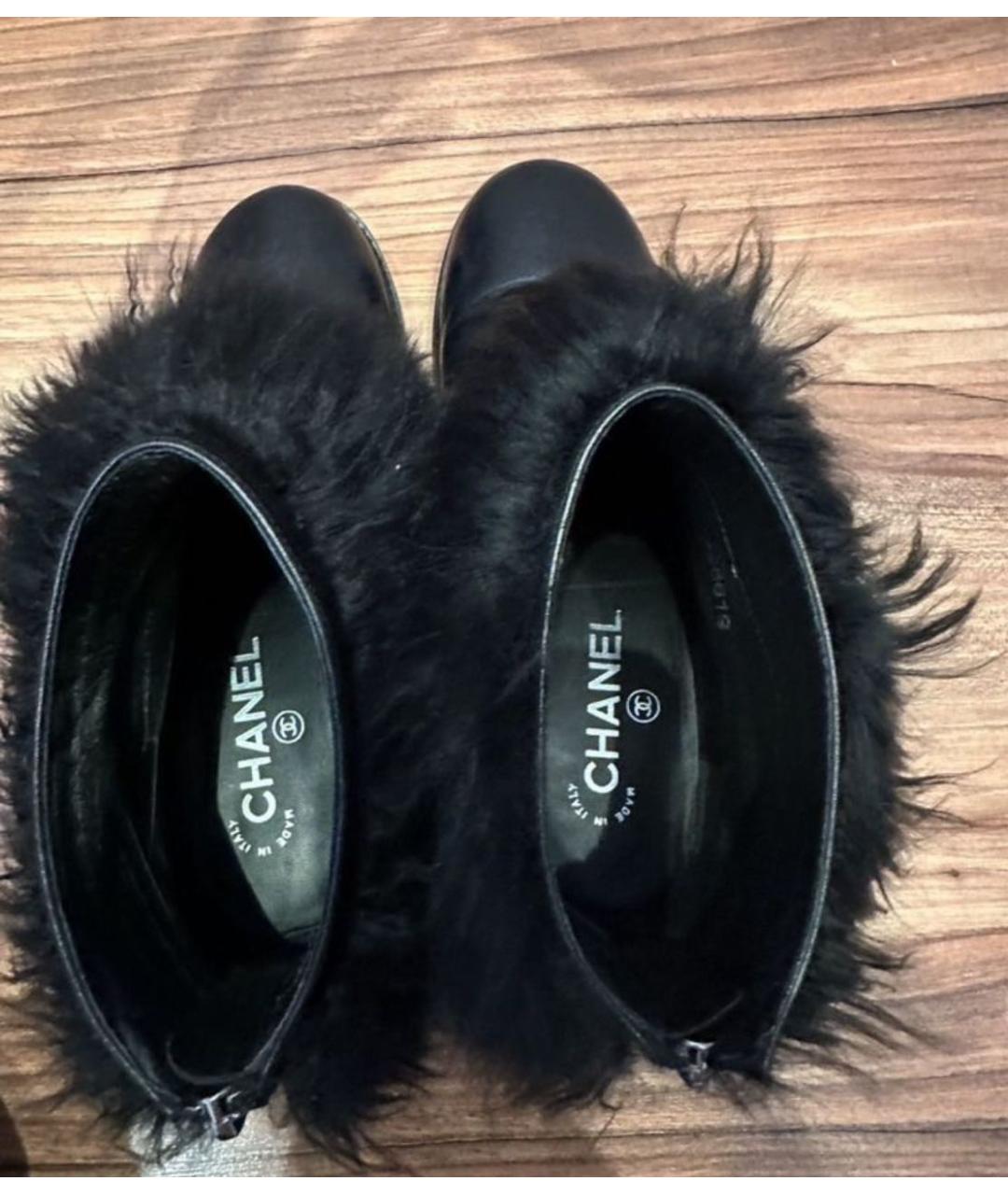 CHANEL Черные кожаные полусапоги, фото 3