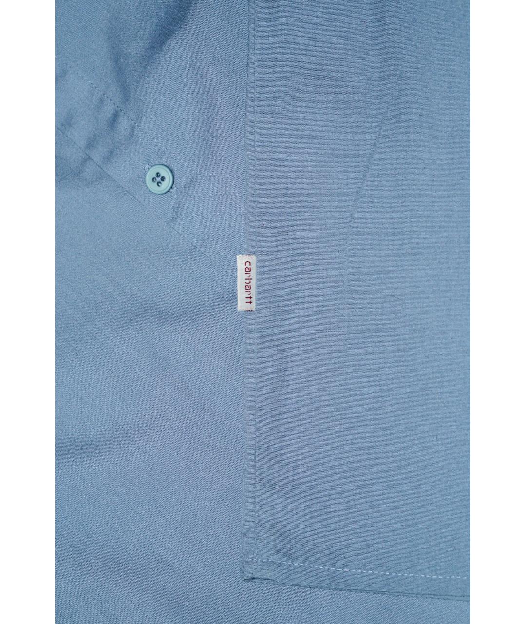 CARHARTT Голубое хлопко-полиэстеровое поло с коротким рукавом, фото 5