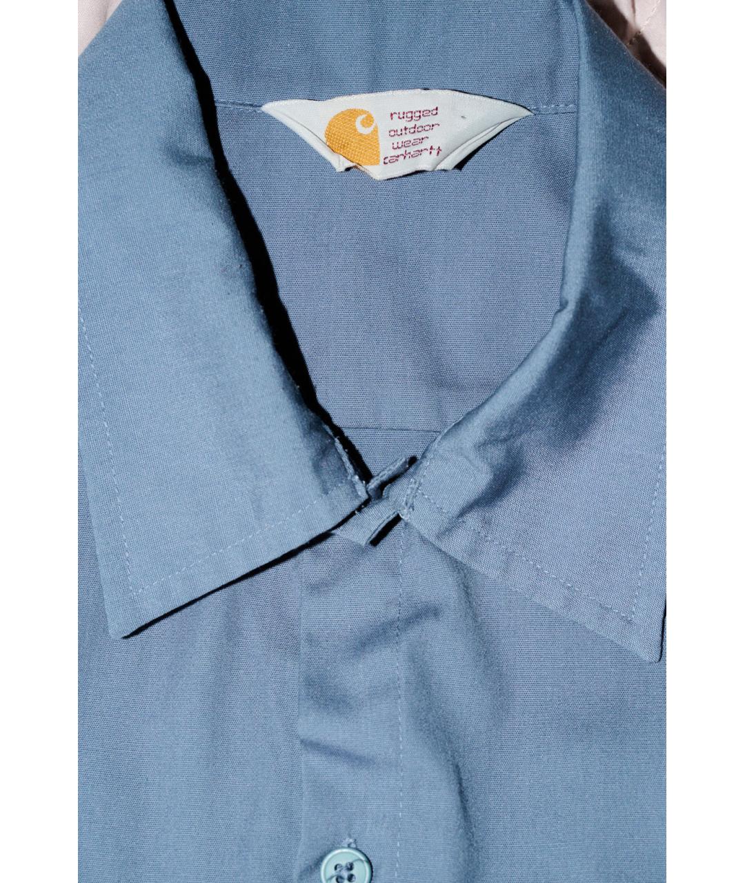 CARHARTT Голубое хлопко-полиэстеровое поло с коротким рукавом, фото 3