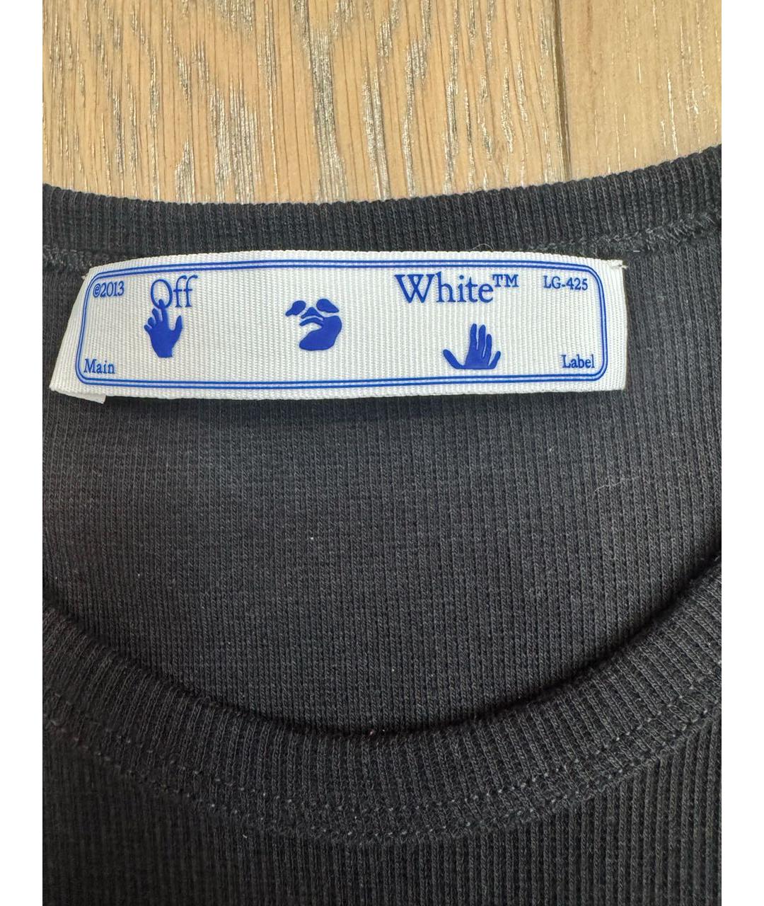 OFF-WHITE Черная хлопковая футболка, фото 4