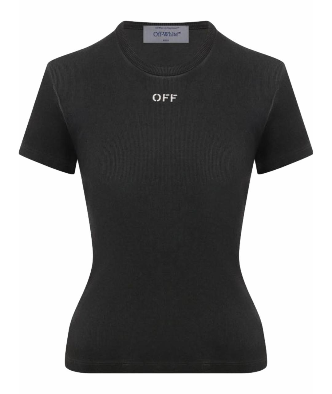 OFF-WHITE Черная хлопковая футболка, фото 1