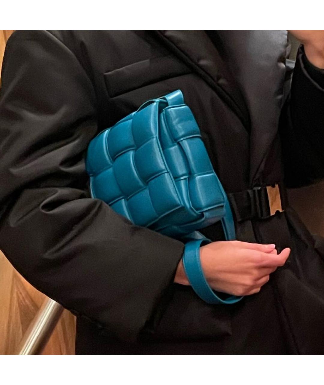 BOTTEGA VENETA Бирюзовая кожаная сумка через плечо, фото 2
